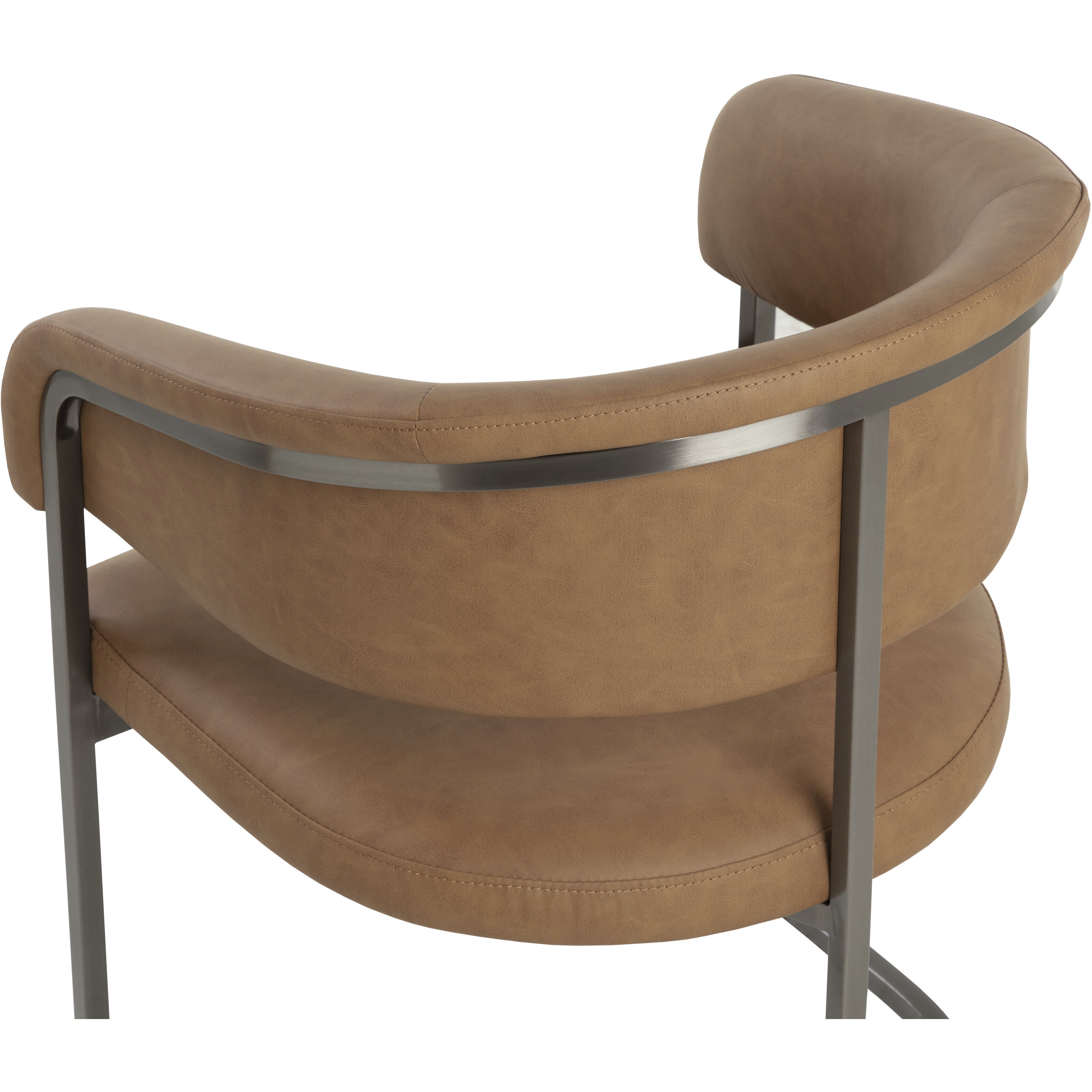 Marris Gunmetal / Milliken Cognac Dining Armchair
